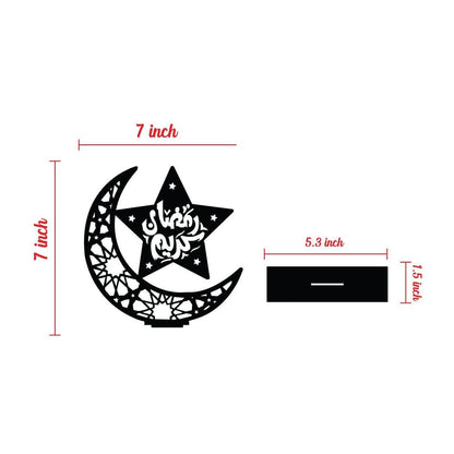 Luminious Ramadan Kareem Moon Calligraphy Table Stand