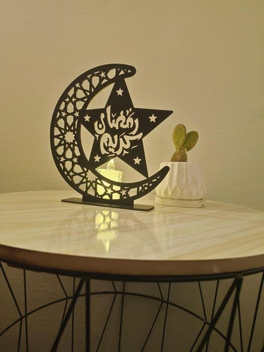 Luminious Ramadan Kareem Moon Calligraphy Table Stand