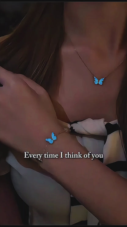 Butterfly Luminous Sterling Silver Necklace